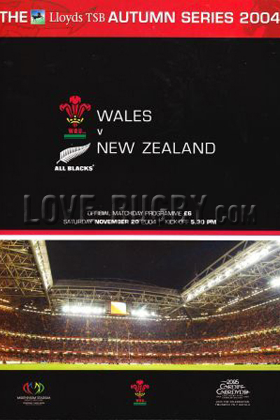 2004 Wales v New Zealand  Rugby Programme